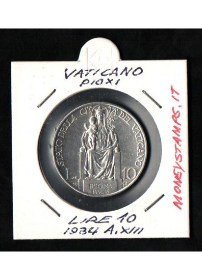 1934 Lire 10 Argento Anno XIII  QFdc Argento Pio XI